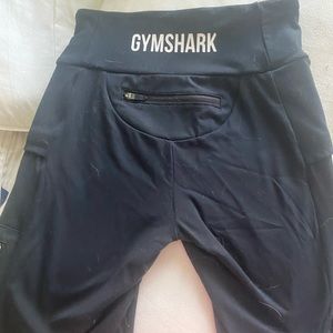 Black GymShark small biker shorts, back zipper pocket